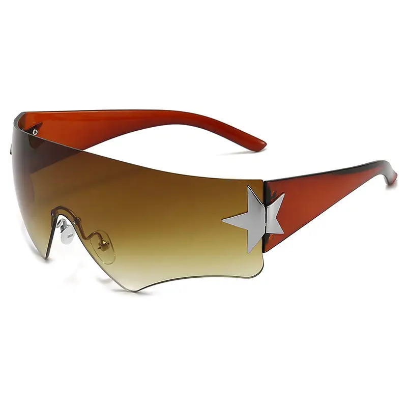 Aviator Sunglasses 2024 Star One-piece Frame