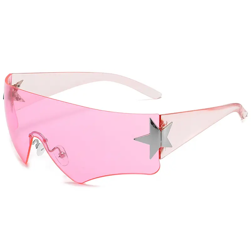 Aviator Sunglasses 2024 Star One-piece Frame