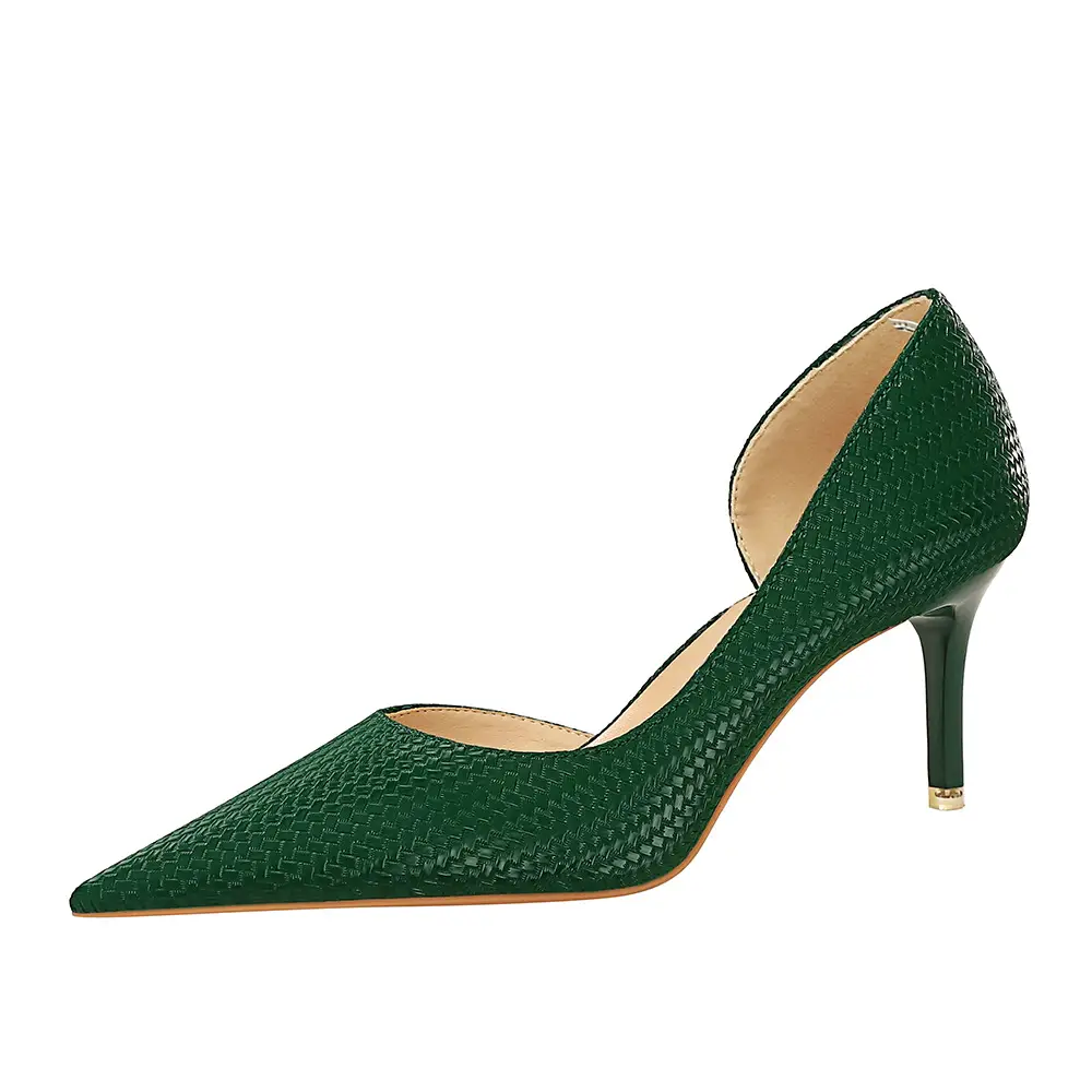 Beige Pointed Heel Women's High Heels - Image 10