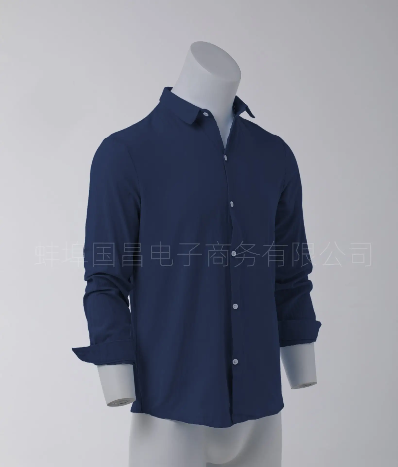 Men Pure Cotton Long Sleeve Shirt Light Blue — feature 3