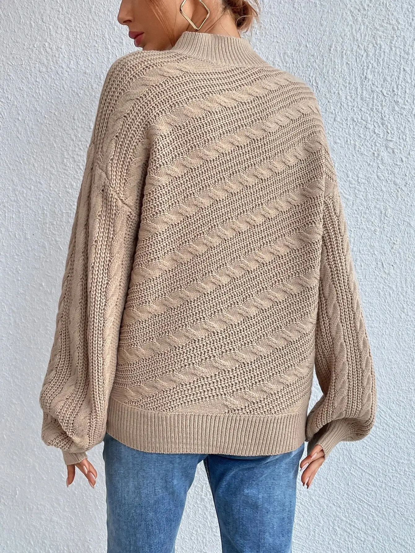 2023 Grey Twist Turtleneck Women Sweater — feature 17