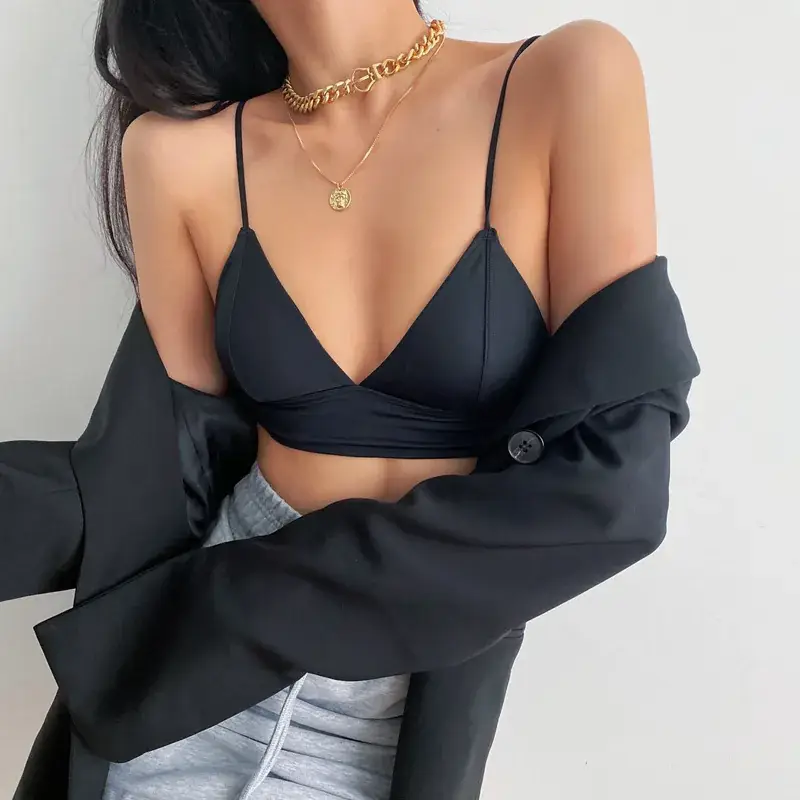 Black Triangle Cup French Underwear Bra Women - Image 6
