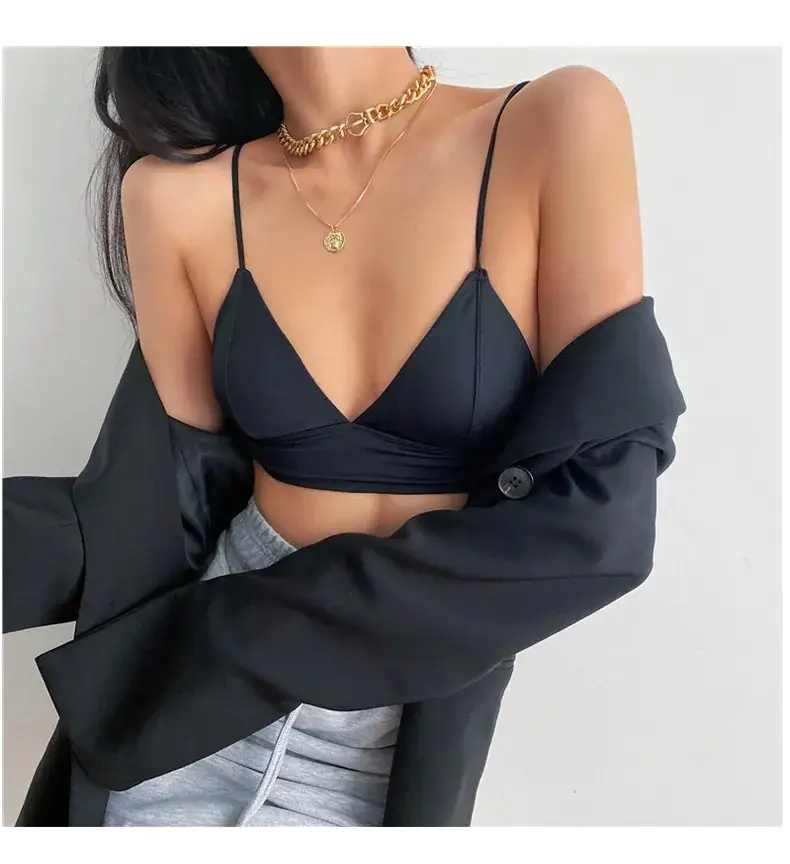 Black Triangle Cup French Underwear Bra Women — feature 33