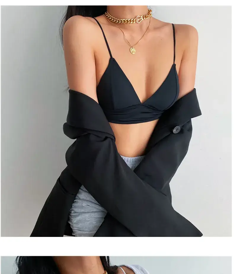 Black Triangle Cup French Underwear Bra Women — feature 34
