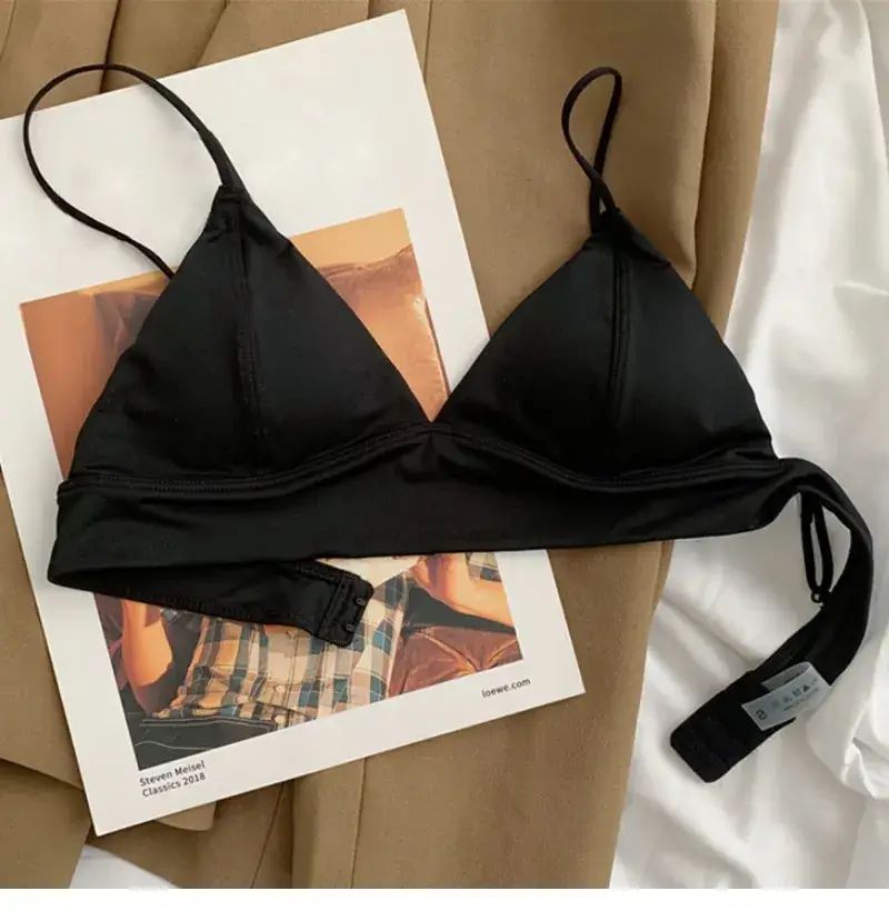 Black Triangle Cup French Underwear Bra Women — feature 40