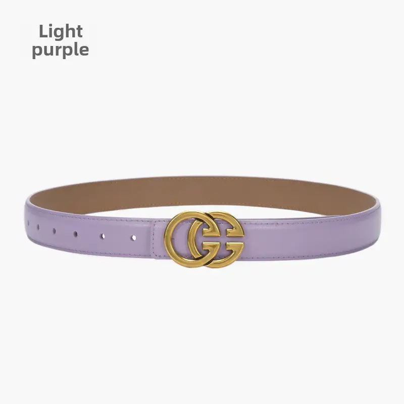 New Cow Leather Belt for Women with GG Logo - Image 8