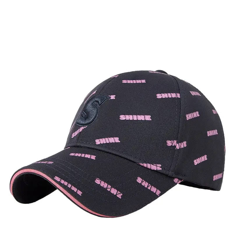Pink Korean Style Baseball Cap for Men Women