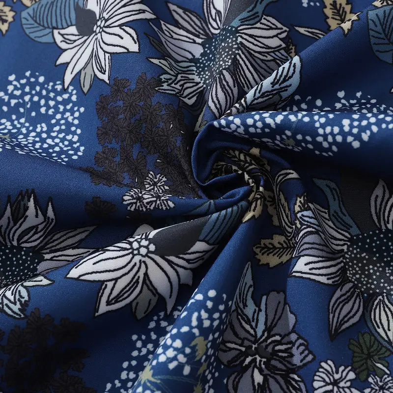Long Sleeve Floral Shirt for Men Women Blue — feature 11