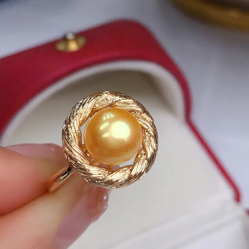 Freshwater Pearl Ring for Women Gold Plated - Image 6