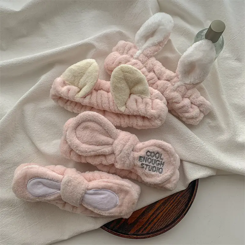 Pink Faux Fur Hair Band with Rabbit Ears - Image 23
