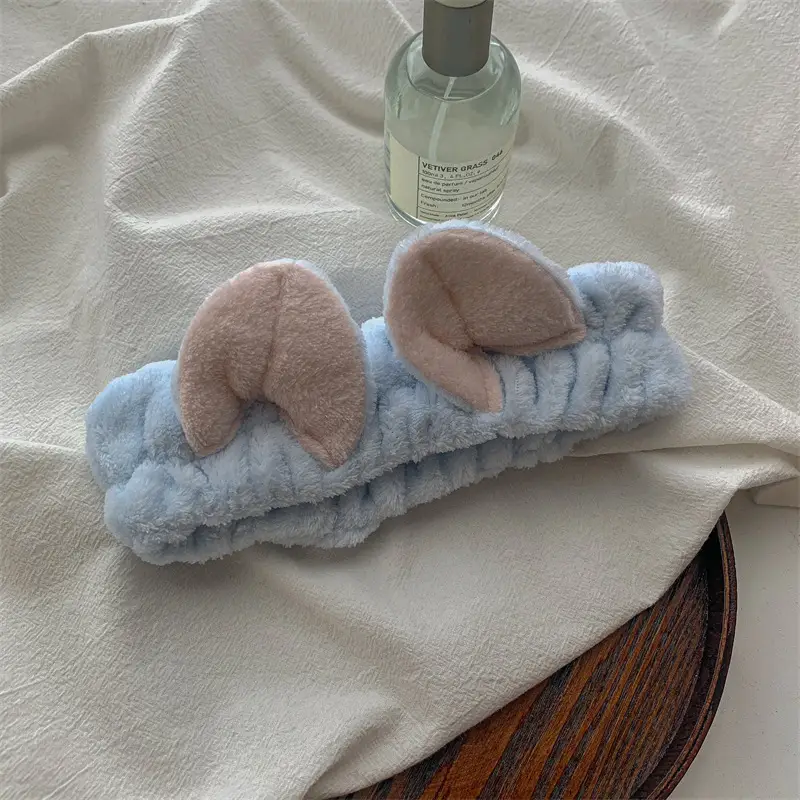 Pink Faux Fur Hair Band with Rabbit Ears - Image 3