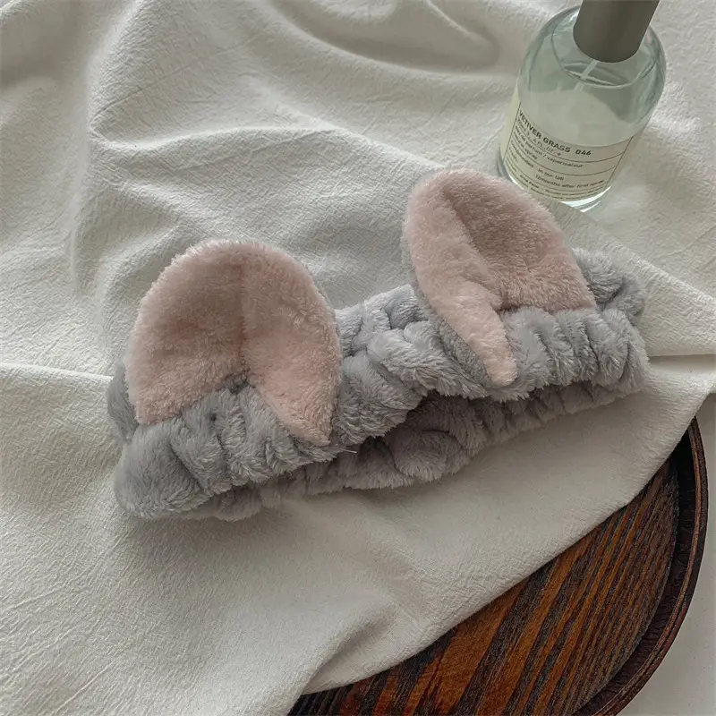 Pink Faux Fur Hair Band with Rabbit Ears - Image 4