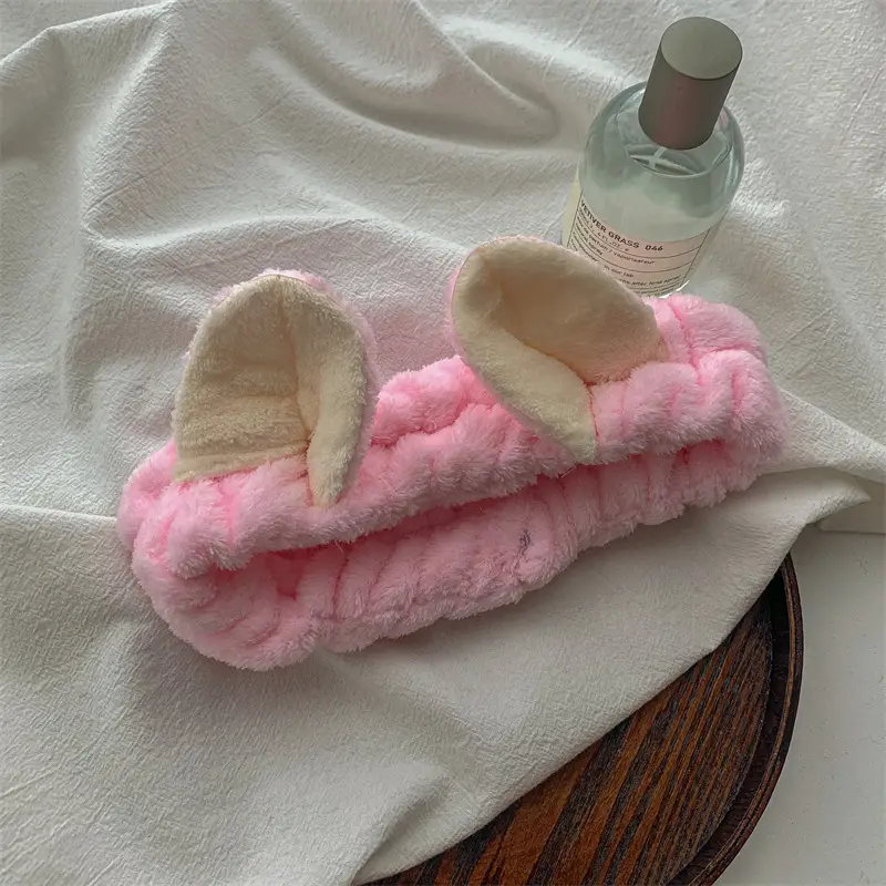 Pink Faux Fur Hair Band with Rabbit Ears - Image 6
