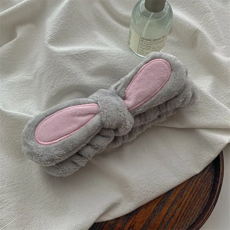 Pink Faux Fur Hair Band with Rabbit Ears - Image 8