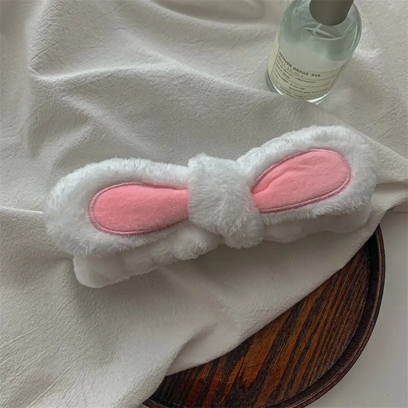 Pink Faux Fur Hair Band with Rabbit Ears - Image 9