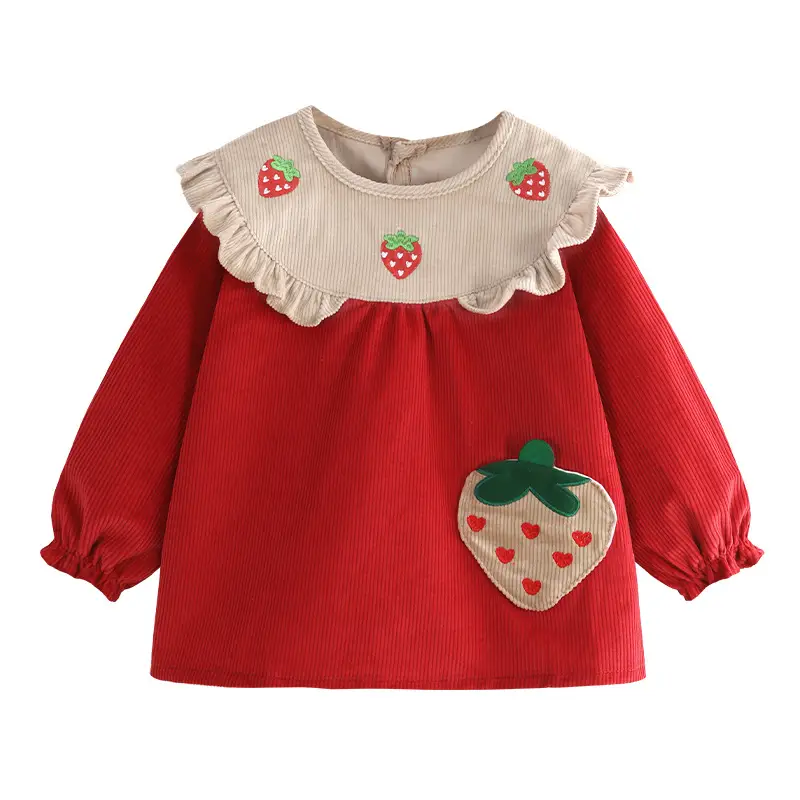 Waterproof Baby Apron Red Yellow Strawberry Design