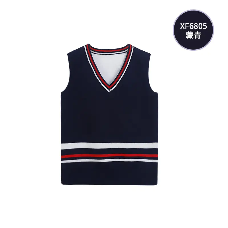 Children's Vests Blue Striped Black Light Button Sleeveless Vest Suit - Image 11