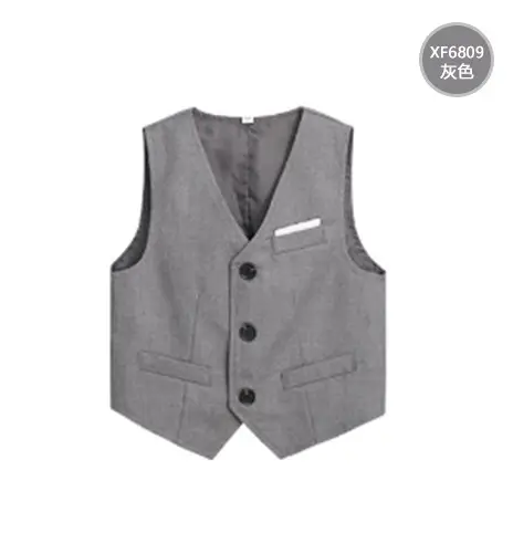 Children's Vests Blue Striped Black Light Button Sleeveless Vest Suit - Image 13