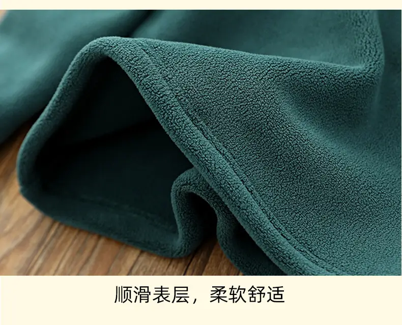 Boys Warm Fleece T-Shirt Set Winter Green Light Blue — feature 20