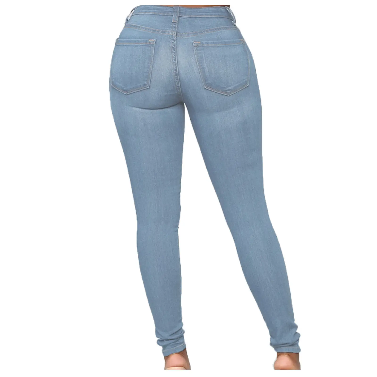 Women Blue Tight Denim Jeans 2022 Winter Commute — feature 20