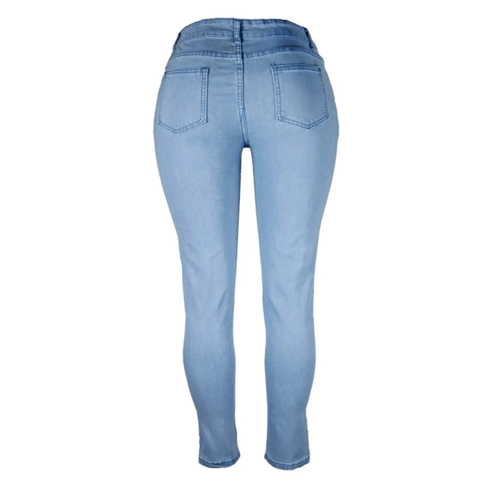 Women Blue Tight Denim Jeans 2022 Winter Commute — feature 21