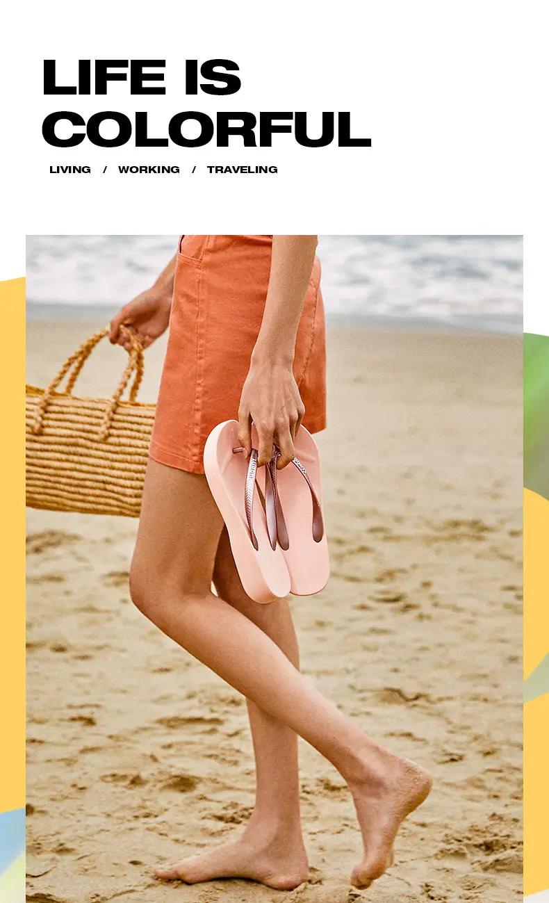 Luradi Pink Wedge Heeled Flip Flops Women Summer — feature 2