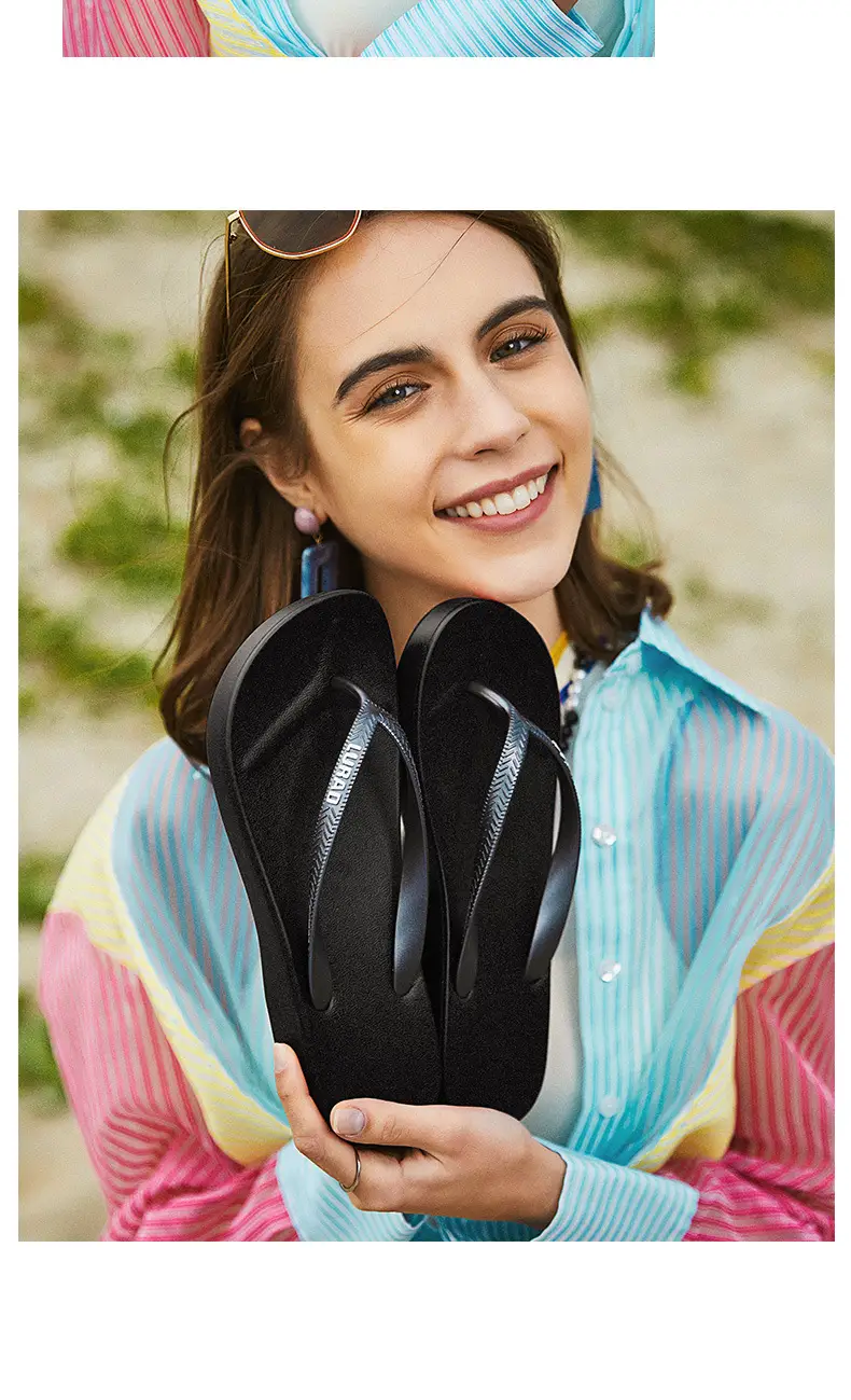 Luradi Pink Wedge Heeled Flip Flops Women Summer — feature 8