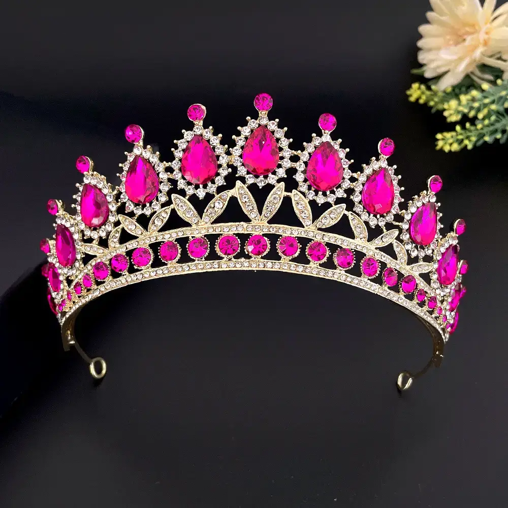 Princess Crown with Drop Diamonds for Wedding & Birthday - Image 2