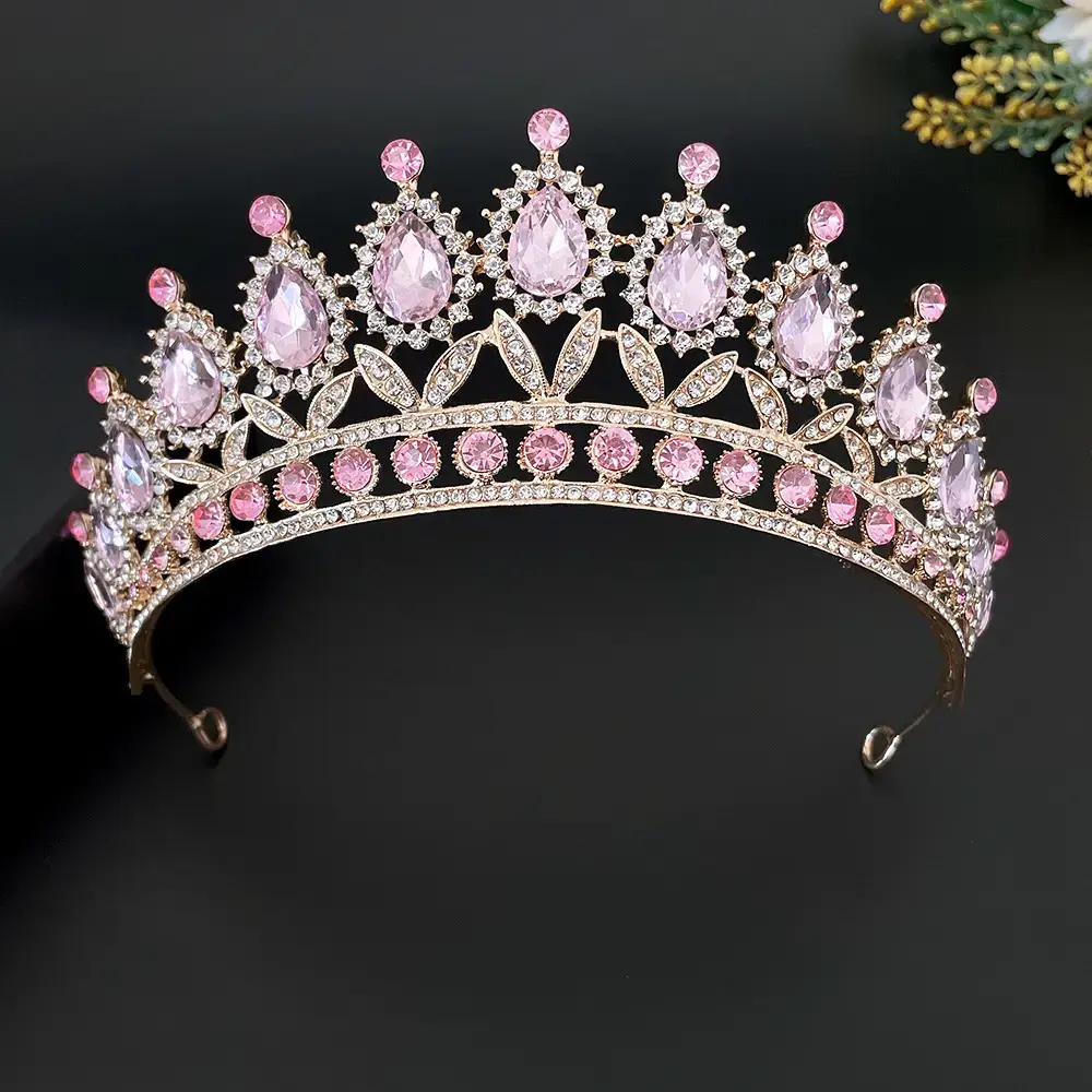 Princess Crown with Drop Diamonds for Wedding & Birthday - Image 3