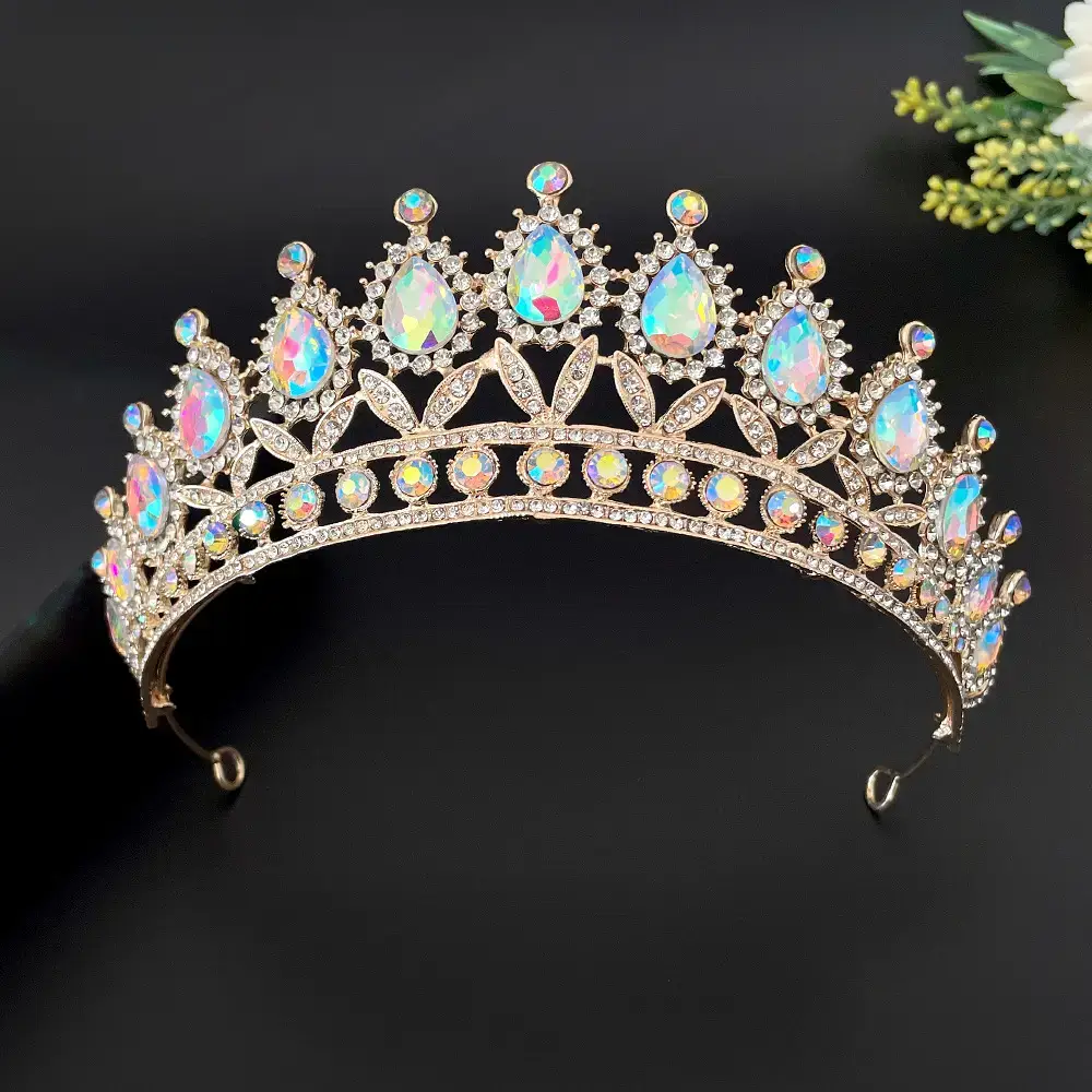 Princess Crown with Drop Diamonds for Wedding & Birthday - Image 4