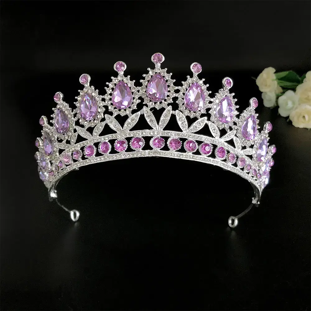 Princess Crown with Drop Diamonds for Wedding & Birthday - Image 6