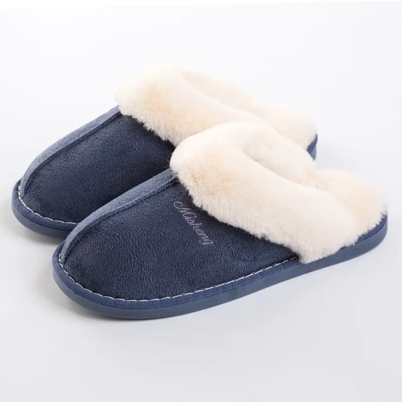 Cross-Border Autumn and Winter Popular Velvet Thickened Warm Cotton Slippers for Women Home Indoor Couple Slippers for Men Wholesale