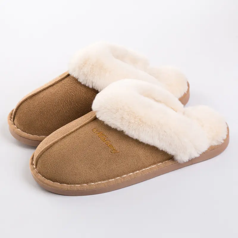 Cross-Border Autumn and Winter Popular Velvet Thickened Warm Cotton Slippers for Women Home Indoor Couple Slippers for Men Wholesale