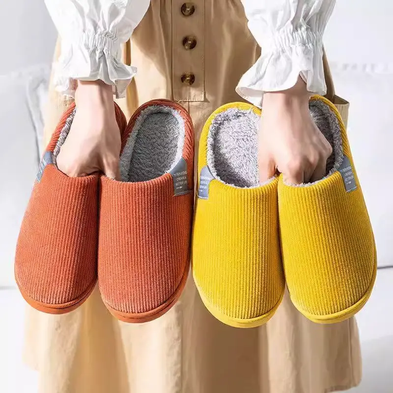 Winter Cotton Slippers Women's Cute Cartoon Couple's Household Slippers Autumn and Winter Bedroom Warm Non-slip Cotton Slippers for Men - Image 8