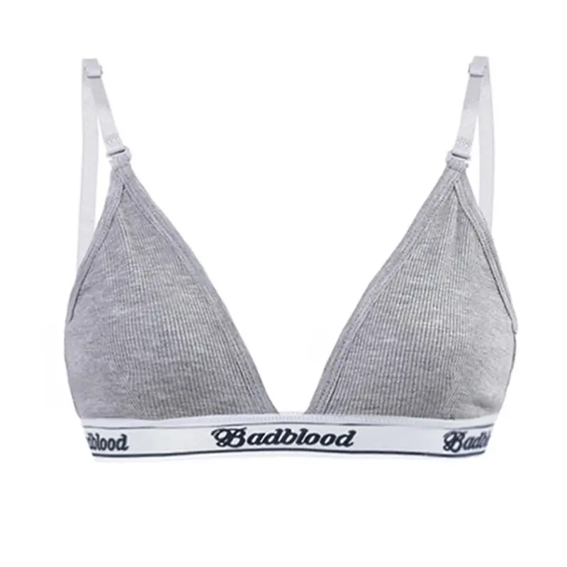 Badblood Women's Grey Ultra-Short Sports Tank Top T-Shirt