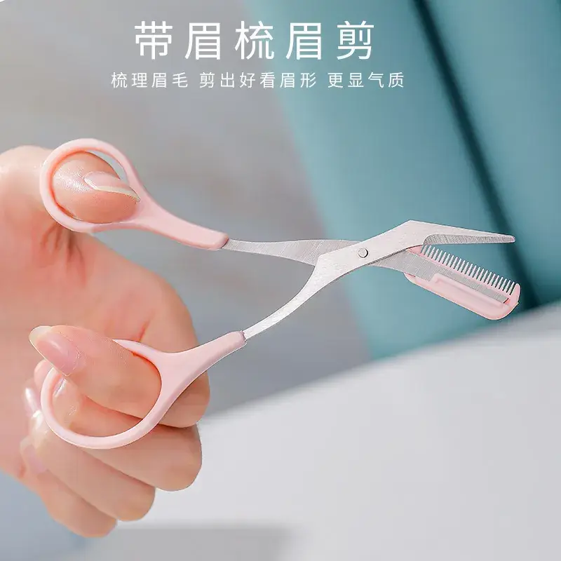 Macro eyebrow trimming tool with comb and scissors - Image 5