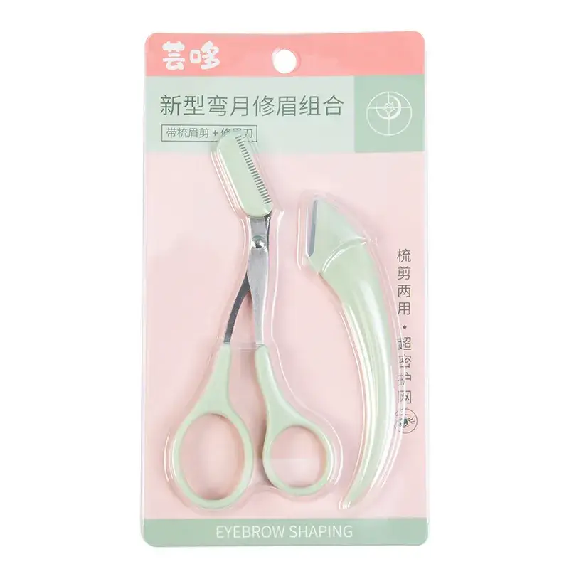 Macro eyebrow trimming tool with comb and scissors - Image 2