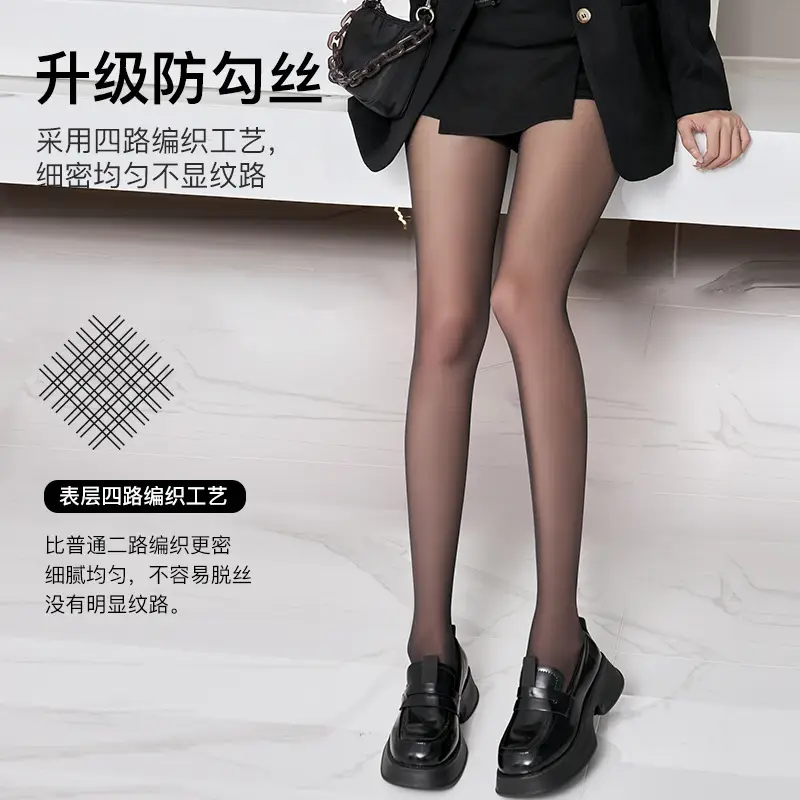 Naked Fake Meat Pantyhose Velvet Winter Black Silk Stockings