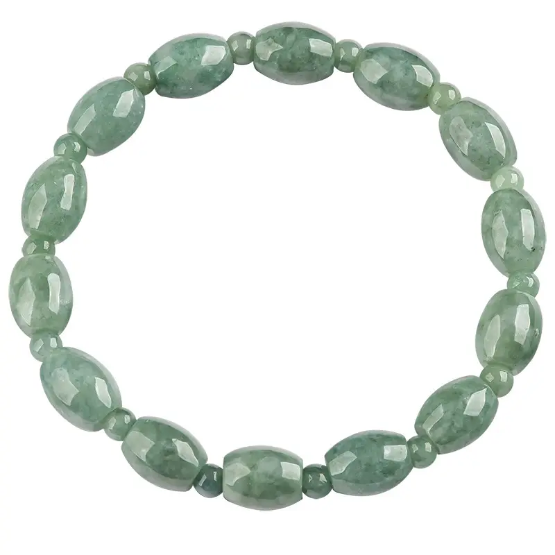 Genuine Natural Jade Bracelet Beans Green High-end Women's