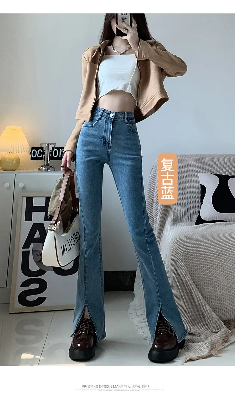 Black Split High Waist Slimming Jeans for Women — feature 16