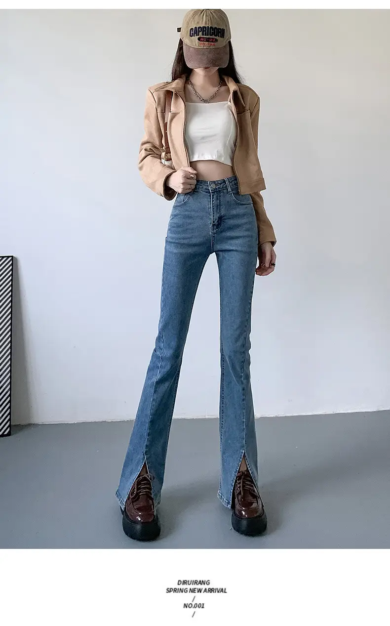 Black Split High Waist Slimming Jeans for Women — feature 18