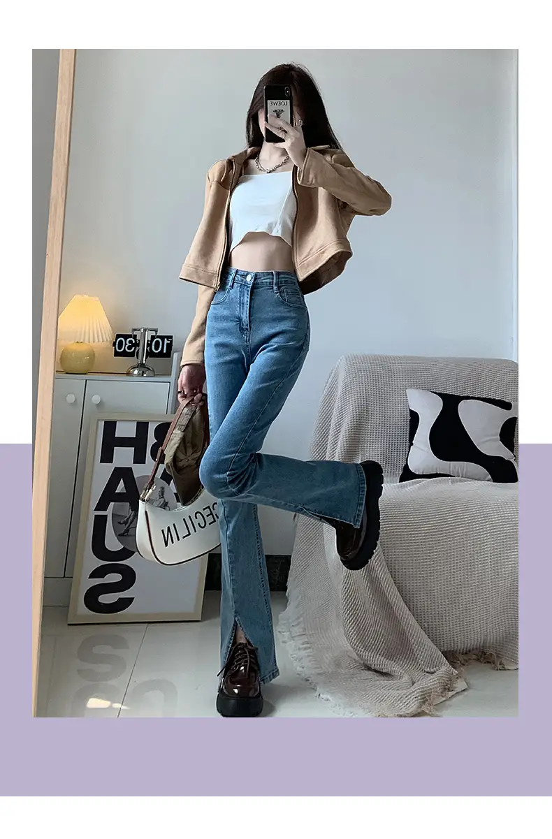 Black Split High Waist Slimming Jeans for Women — feature 20