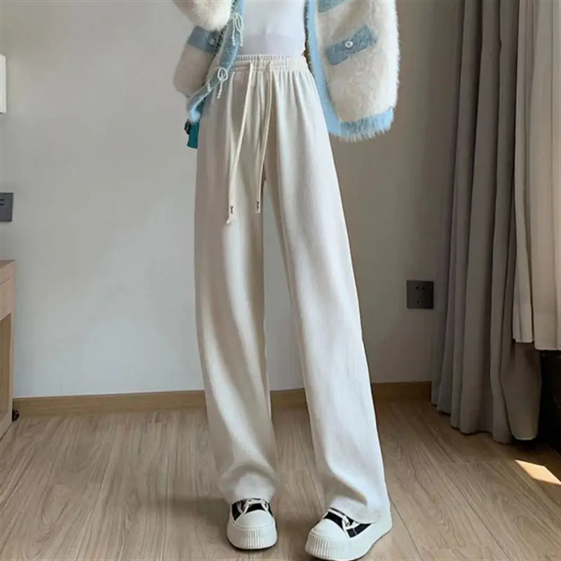 Women's Thickened Velvet Wide Leg Pants Winter Warm