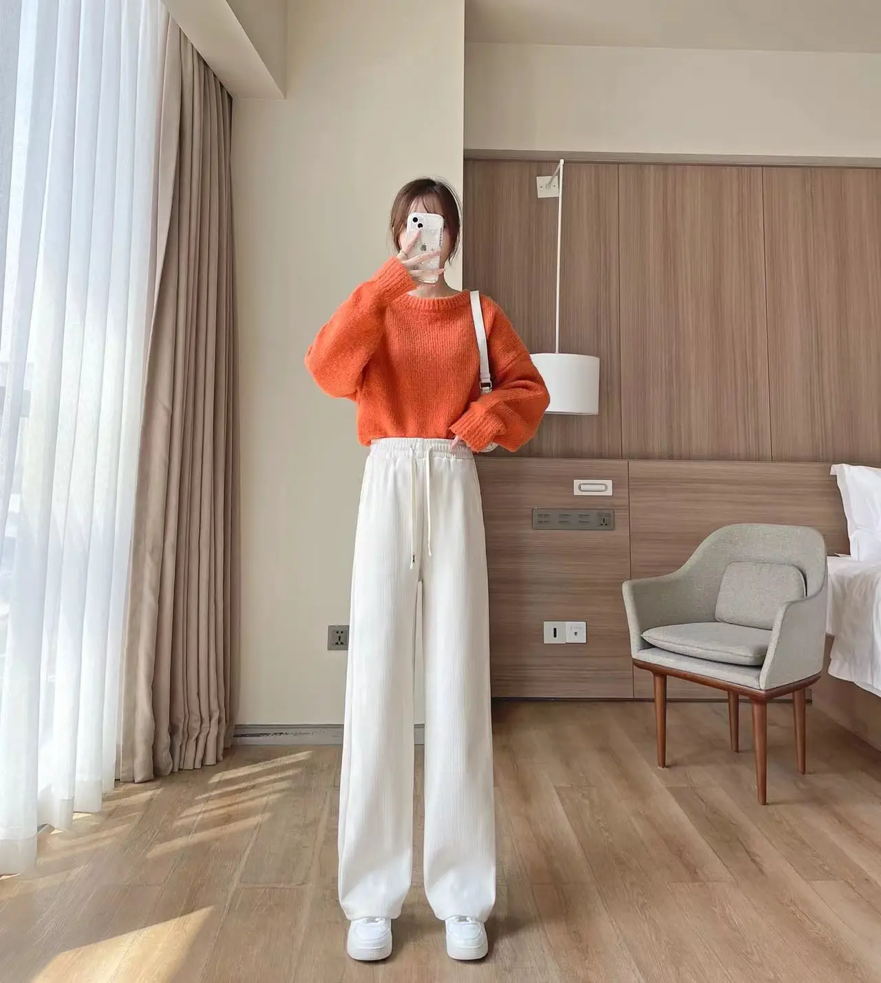 Women's Thickened Velvet Wide Leg Pants Winter Warm