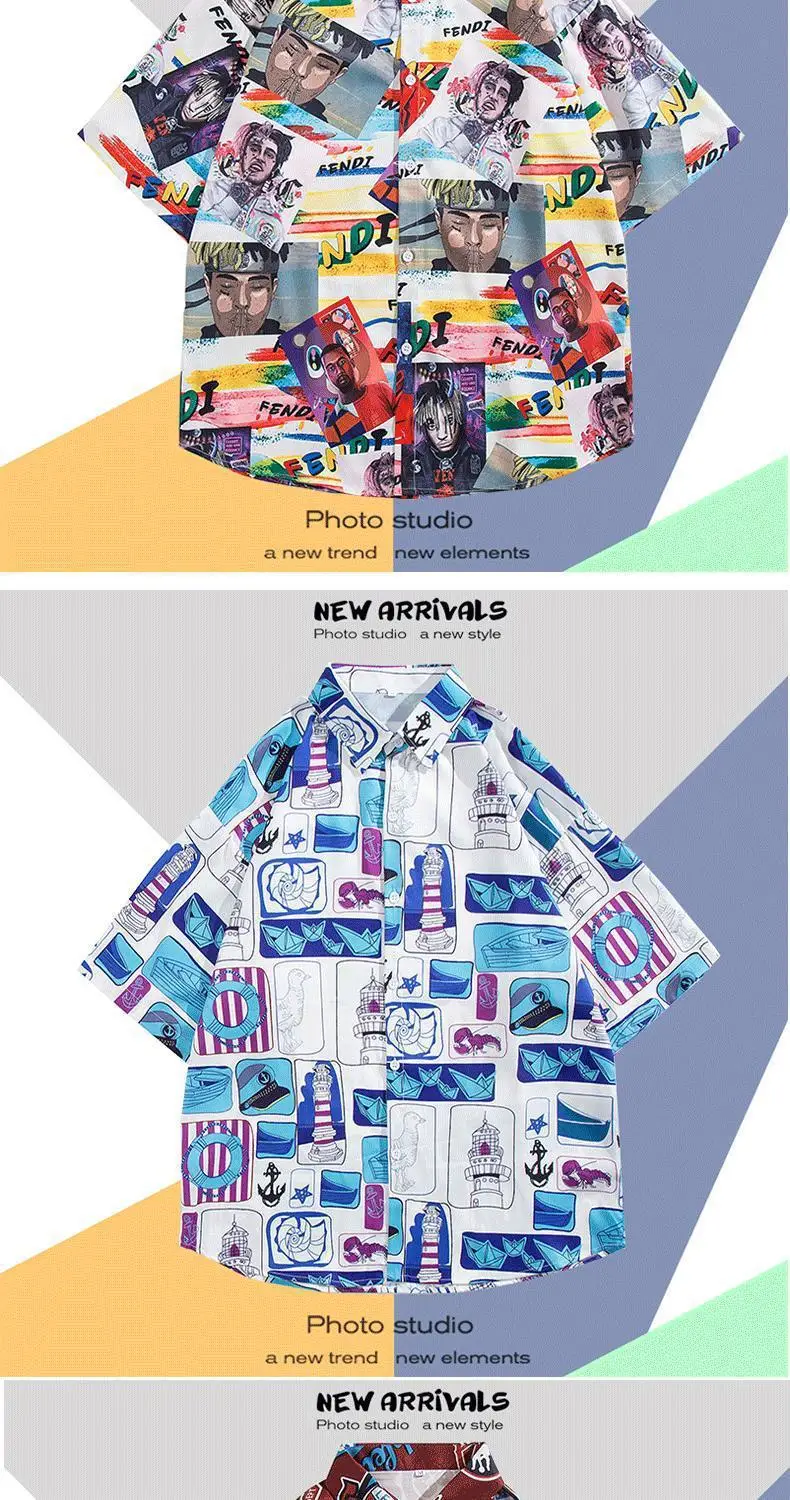 Men's Klein Printed Short Sleeve Shirt Loose Summer Fit — feature 10