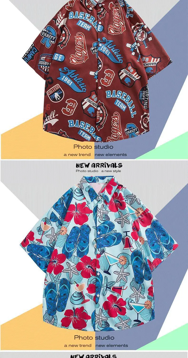 Men's Klein Printed Short Sleeve Shirt Loose Summer Fit — feature 11