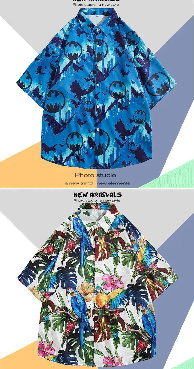 Men's Klein Printed Short Sleeve Shirt Loose Summer Fit — feature 12