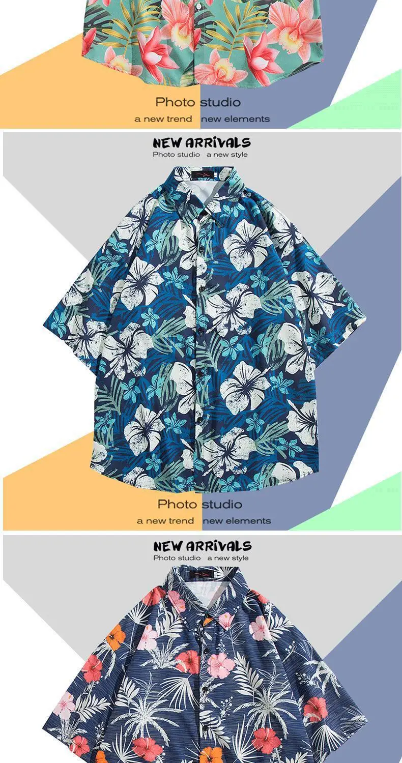 Men's Klein Printed Short Sleeve Shirt Loose Summer Fit — feature 15