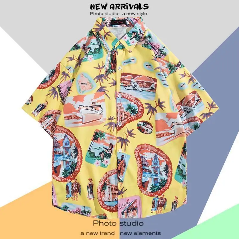 Men's Klein Printed Short Sleeve Shirt Loose Summer Fit — feature 20
