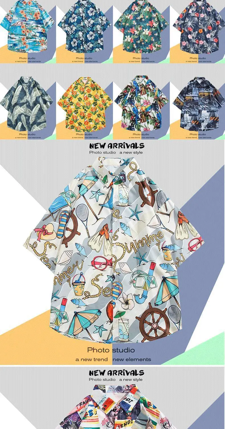 Men's Klein Printed Short Sleeve Shirt Loose Summer Fit — feature 9